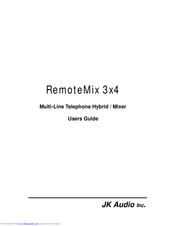 JK Audio RemoteMix 3x4 User Manual