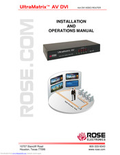 Rose electronics UltraMatrix AV Installation And Operation Manual