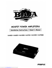 Baja HA740 Installation And Owner's Manual