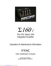 Vac Sigma 160i Operation & Maintenance Information