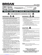 Broan CBD1 Series Instructions Manual