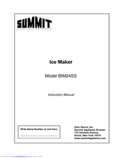 Summit BIM24SS Instruction Manual