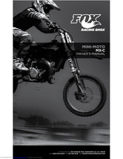 FOX RACING SHOX MINI-MOTO MX-C Owner's Manual