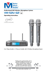 Better Music Builder VM-52U G2 Operating	 Instruction