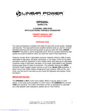 Linear Power DPSQ50 Owner's Manual And Installation Manual