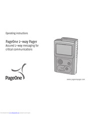 PageOne 2 Operating Instructions Manual