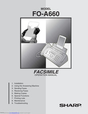 Sharp FO-A660 Operation Manual