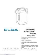 Elba TP-3815 Owner's Manual