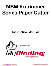 MyBinding MBM Kutrimmer Series Instruction Manual