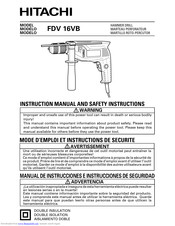 Hitachi FDV 16VB Instruction Manual And Safety Instructions