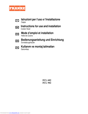 Franke FCL 602 Instructions For Use And Installation