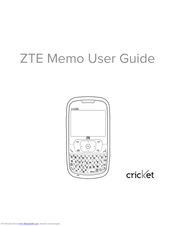 Zte Cricket Memo User Manual