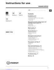 Indesit IWDC 7105 Instructions For Use Manual