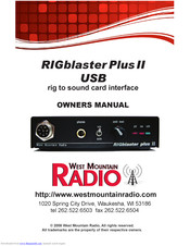 West Mountain Radio RIGblaster Plus II Owner's Manual