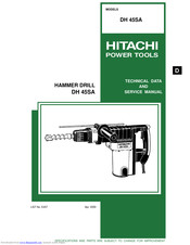 Hitachi DH 45SA Technical Data And Service Manual