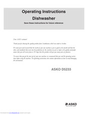 ASKO D5233 Operating Instructions Manual