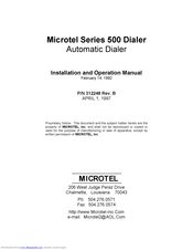 Microtel Series 500 Installation And Operation Manual
