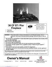 Travis Industries Pier Fireplace Owner's Manual