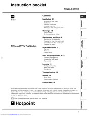 Hotpoint TVYL Instruction Booklet