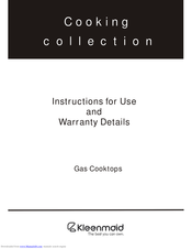 Kleenmaid CH611XFF Instructions For Use Manual