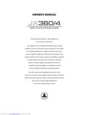 JL Audio JX360/4 Owner's Manual