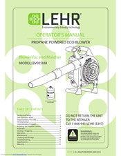 LEHR BV025HH Operator's Manual