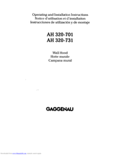 Gaggenau AH 320-701 Operating And Installation Instructions