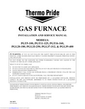 Thermo Pride PGL20-180 Installation And Service Manual