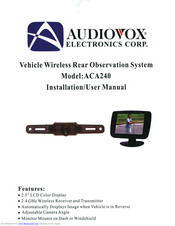 Audiovox ACA240 Installation & User Manual
