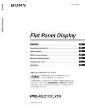 Sony FWD-40LX1 Operating Instructions Manual