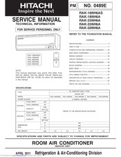 Hitachi RAK-18NH6AS Service Manual