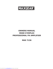 Max Gear MAX 7136 Owner's Manual