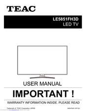 Teac LE5851FH3D User Manual