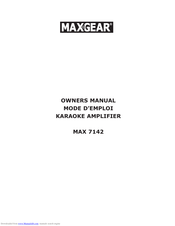 Max Gear MAX 7142 Owner's Manual