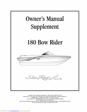 Sea Ray 180 Bow Rider Owner's Manual Supplement