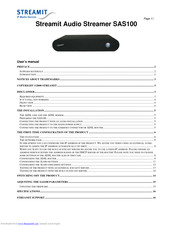 Streamit SAS100 User Manual