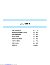 Seiko Cal. 8T63 Manuals | ManualsLib