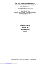 WIA INDURO 145 Owner's Manual