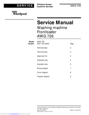 Whirlpool AWG 726 Service Manual