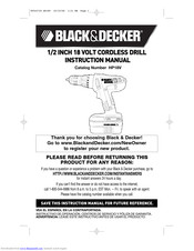 Black & Decker HP18V Instruction Manual