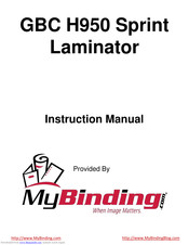 GBC HeatSeal Sprint H950 Instruction Manual