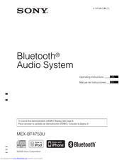 Sony MEX-BT4750U Operating Instructions Manual