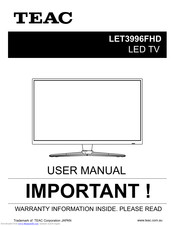 Teac LET3996FHD User Manual