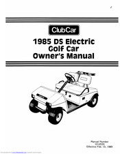 Club Car DS Electric Golf Car 1985 Owner's Manual