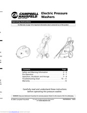 Campbell Hausfeld Electric Pressure Washers Operating Instructions Manual