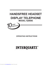 Interquartz IQ560E Operating Instructions Manual