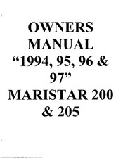 MasterCraft 1994 Maristar 200 Owner's Manual