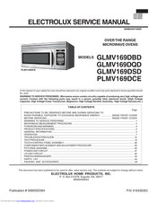 ELECTROLUX PLMV169DCE Service Manual