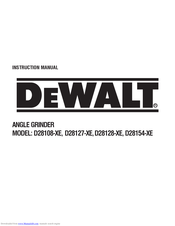 DeWalt D28108-XE Instruction Manual