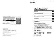 Sony VPLCX155 - LCD Proj XGA 3500 Lumens Enet 9.1LBS 4X Dig Zoom Quick Reference Manual